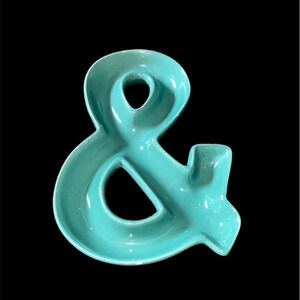 & Teal  ceramic display dish decor New
